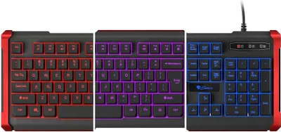 Zdjęcie produktu dla GENESIS Rhod 410, Pełnowymiarowy (100%), Przewodowa, USB, Membranowa, QWERTY, Czarny, Czerwony