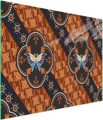 Productafbeelding van Glazen snijplank, 52x30 cm, motief: vlinder