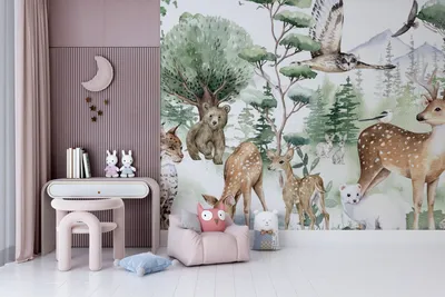 Produktbild von DECO WALLS Fototapete Kinderzimmer Fliegende Tiere - Außergewöhnliche Haltbarkeit XXL 260x390 cm