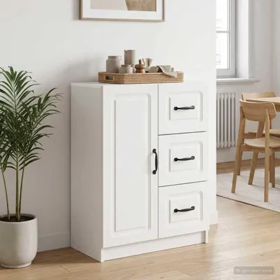 Produktbild von vidaXL Sideboard Hochglanz Weiß 66 x 34,5 x 87 cm Holzwerkstoff