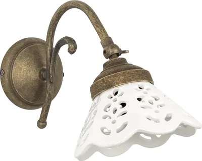 Produktbild von Deckenstrahler Messing massiv Keramik E14 verstellbar in Bronze Antik matt Weiß Rustikal Keramiklampe