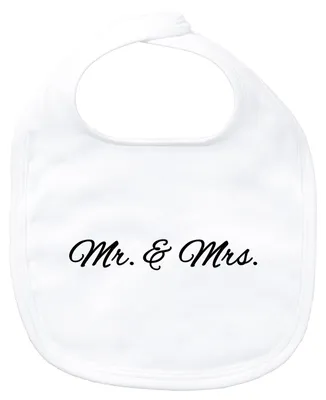 Produktbild von Huuraa Baby Lätzchen Mr. & Mrs. Schriftzug White Klettverschluss  Baumwolle Latz Geschenkidee
