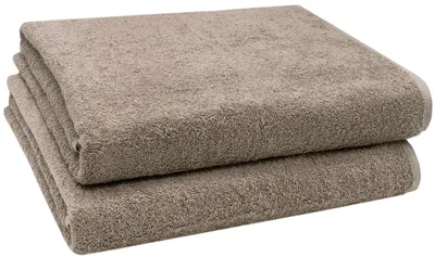 Immagine prodotto di Set di 2 asciugamani da bagno, dimensioni 100 x 150 cm, in cotone, color marrone/grigio