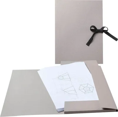 Zdjęcie produktu dla folia 6902 Teczka na rysunki, wykonana z szarego kartonu, DIN A4, z tasiemką