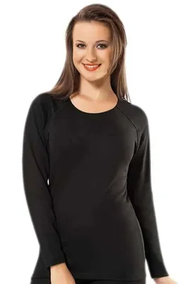 Zdjęcie produktu dla 2-pak damskich kamizelek THERMO bielizna termoaktywna czarny 2XL-3XL długi rękaw ciepła zima K-69