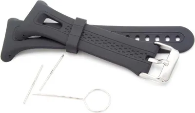 Produktbild von vhbw Ersatz Armband kompatibel mit Garmin Forerunner 15, 10 Fitnessuhr, Smartwatch mit großem Display - 11,5cm + 9,7 cm Silikon schwarz
