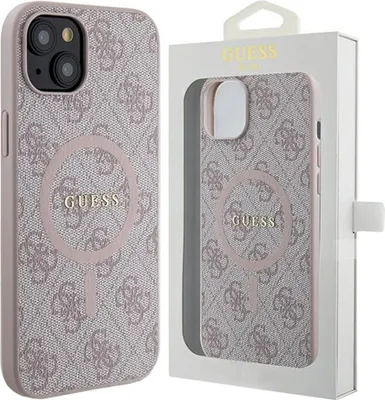 Immagine prodotto di Guess Guhmp14Sg4Gfrp Iphone 14 / 15 / 13 6.1 Różowy/Rosa Custodia rigida 4G Collezione Pelle Logo Metallo Magsafe