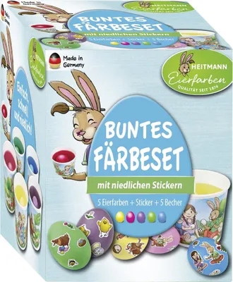 Zdjęcie produktu dla Barwniki do jajek HEITMANN 1007239 Barwniki do jajek HEITMANN Kolorowy zestaw barwników Barwniki do jajek w różnych kolorach