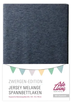 Produktbild von Melange Kinder Baby Jersey Spannbettlaken blau 60x120 - 70x140 cm meliert