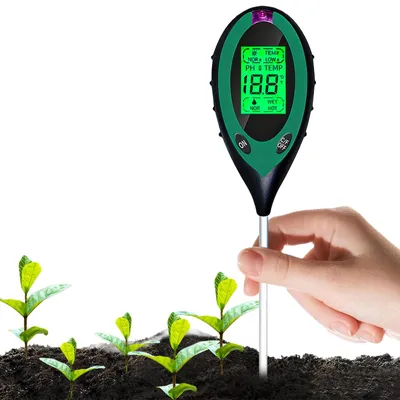 Produktbild von 4-in-1 Bodentester, pH-Bodentester, digitaler Pflanzentester mit pH-Wert/Temperatur/Feuchtigkeit/Licht für Gartenbau, Landwirtschaft, Rasenpflege