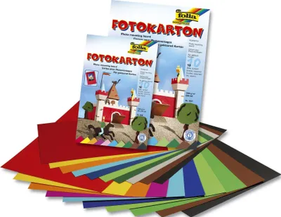 Image de Folia 607 Bloc de carton photo - A3, 300 g/qm, couleurs assorties, bloc de 10 feuilles