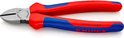 Produktbild von Knipex Seitenschneider DIN ISO 5749 Länge 180mm mit Facette poliert 2K-Hüllen - 70 02 180 SB