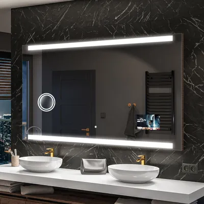 Produktbild von Artforma Badspiegel SMART 190x80 cm - mit LED Beleuchtung - LED Farbe Kaltweiß 7000K - Individuell Nach Maß - Beleuchtet Wandspiegel Lichtspiegel Badezimmerspiegel | Lichtschalter: Touch Schalter |SLED047