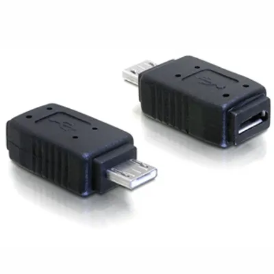 Produktbild von DeLOCK Adapter USB micro-A+B Buchse zu USB micro A-Stecker, USB micro A, USB micro-A+B, Schwarz