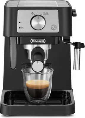Produktbild von De’Longhi Stilosa, Espressomaschine, 1 l, Gemahlener Kaffee, 1100 W, Schwarz, Edelstahl