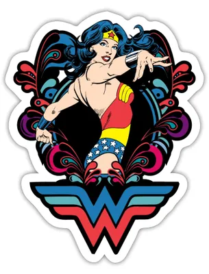 Produktbild von Spreadshirt DC Comics Wonder Woman Pose Sticker Aufkleber, 10 x 10 cm, Mattweiß