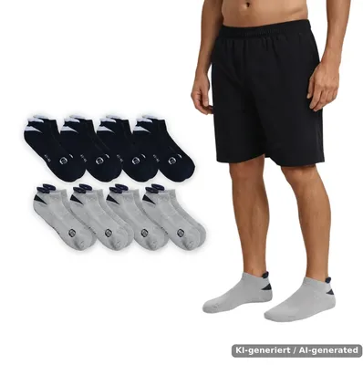 Productafbeelding van Sergio Tacchini heren sneakersokken, 8 paar - Premium katoenmix, AI-gegenereerde afbeelding