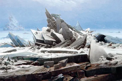 Produktbild von Caspar David Friedrich Kunstdruck Bild - Das Eismeer, 1823 (80 x 120 cm)