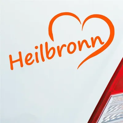 Produktbild von Auto Aufkleber Heilbronn Herz Stadt City Liebe Love Heart 15x8 cm Orange Sticker Heckscheibenaufkleber