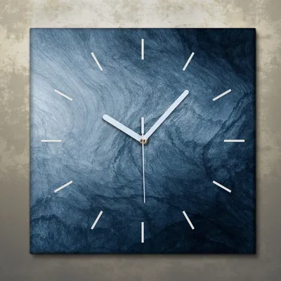 Produktbild von Wohnzimmer Leinwand Uhr Geräuschlos Küche 30x30 Farbiger, Marmor, Abstrakt, Textur, weiße Zeiger