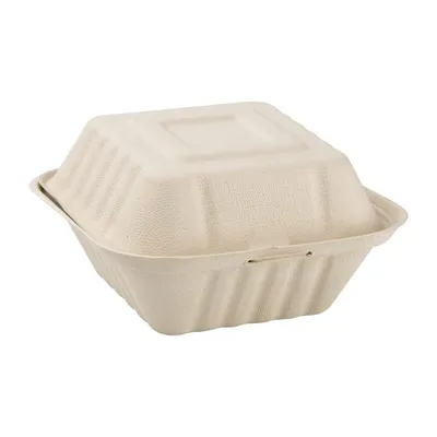 Produktbild von Fiesta Compostable Kompostierbare Burgerboxen Aus Bagasse 15,2Cm (500 Stück)