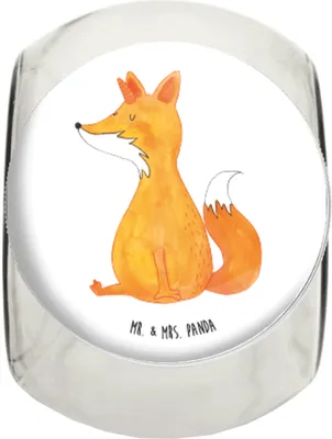 Produktbild von Mr. & Mrs. Panda Teedose Einhorn Fuchs L 870ml - Weiß - Geschenk, Frischhaltedose, Fuchshörnchen, Kaffeedose, Einhörner, Bonboniere, Vorratsbehälter, Unicorn, Füchse
