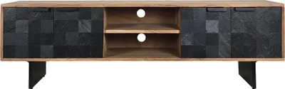 Produktbild von Lowboard Akazie Massiv 150cm Steinoptik Metallgestell Industrial Design