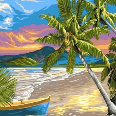 Obrázok produktu pre Obraz podľa čísel, exotická pláž, 40x50 cm