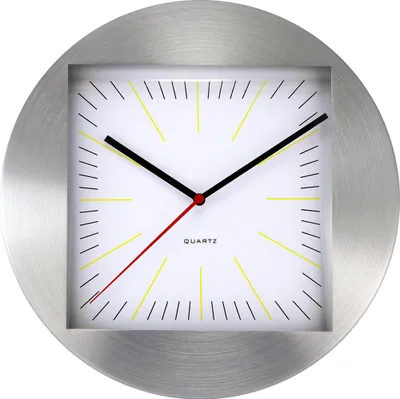 Produktbild von MPM-Quality Claide Wanduhr Metall Silber/Weiß 29,5 x 29,5 cm
