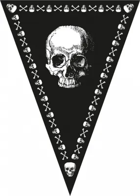 Produktbild von Piratenfahnen Girlande mit Totenkopf Motiv