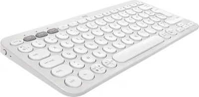 Zdjęcie produktu dla Klawiatura Logitech K380s, mini, bezprzewodowa + Bluetooth, AZERTY, biała