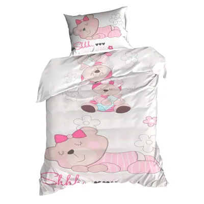 Obrázok produktu pre Obliečka na vankúš pre deti 100 x 135 cm Medvedík ružový