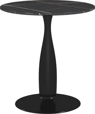 Immagine prodotto di Tavolo da pranzo, tavolo da cucina rotondo, tavolo da pranzo moderno, tavolino con struttura in acciaio, tavolo da bar per 2 persone, Ø70 x 74 cm, nero