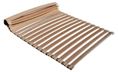 Produktbild von Bio Holz Rollrost für Bettmatratze 60 x 200 cm, Flexibles Lattenrost mit Federholzleisten aus Buchenholz (28 Federleisten)
