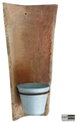 Produktbild von Hängetopf Echt Antiker Dachziegel Wand Blumentopf Zink Wandtopf Landhausstil