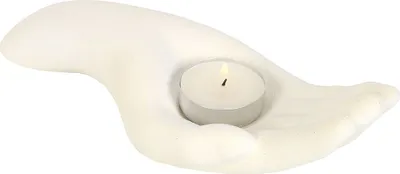 Produktbild von Something Different - Teelichthalter, Offene Hand SD6165 (Einheitsgröße) (Weiß)