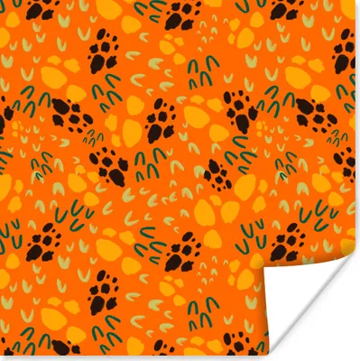 Produktbild von MuchoWow® Poster Orange - Abstrakt - Muster 75x75 cm - Wand Dekoration