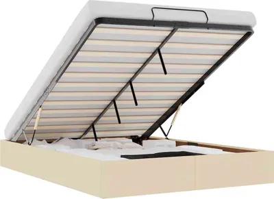 Produktbild von vidaXL Ottoman-Bett ohne Matratze Creme 140x200 cm Stoff