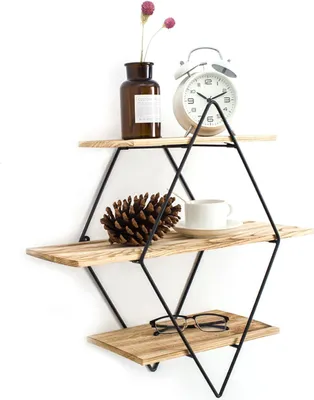 Immagine prodotto di Scaffale di design 50x50x19cm Scaffale da parete Scaffale da cucina Scaffale per libri Scaffale galleggiante Scaffale in legno vero