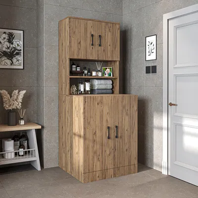 Produktbild von Roomart ATLANTIC-I Waschmaschinen-Überbauschrank 70 cm breit, Eiche