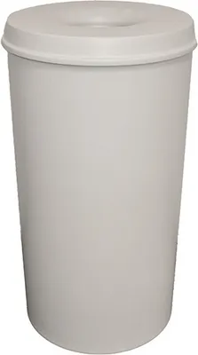 Produktbild von Selbstlöschender Papierkorb & Abfallsammler aus Metall | 50 Liter, HxØ 63x33,5cm | Grau