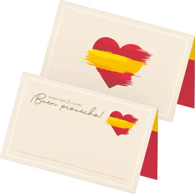 Produktbild von itenga 48x Tischkarten Platzkarten SPANIEN | Motiv mit spanischer Flagge