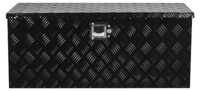 Zdjęcie produktu dla Skrzynia narzędziowa, aluminium - 899 x 370 x 370 mm - 40 kg, nośność - czarna - do samochodów ciężarowych i przyczep