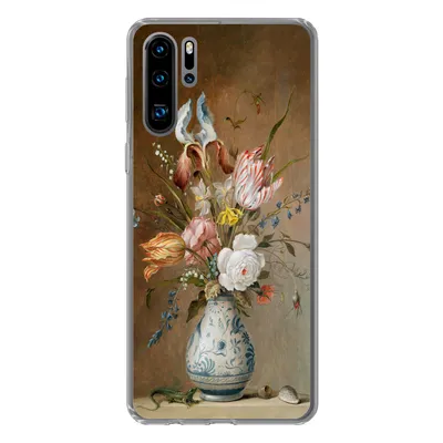 Produktbild von MuchoWow® Handyhülle Schutzhülle Hülle für Huawei P30 Pro Stilleben mit Blumen - Balthasar van der Ast - Alte Meister Silikon Softcase Handy Hülle - Schutzdeckel