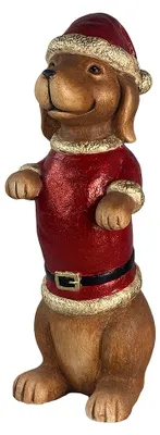Immagine prodotto di Clayre & Eef, statuina decorativa a forma di cane, colore marrone, realizzata in plastica