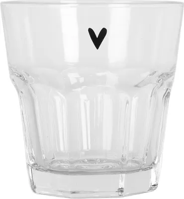 Image de Clayre & Eef Verre à eau Ø 8x8 cm / 200 ml Verre transparent cœur