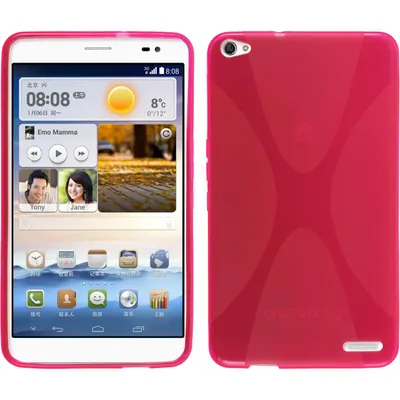 Produktbild von PhoneNatic Case kompatibel mit Huawei MediaPad X1 - pink Silikon Hülle X-Style + 2 Schutzfolien