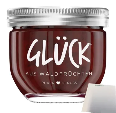 Produktbild von Glück Fruchtaufstrich Waldfrucht (230g Glas) + usy Block