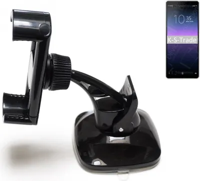 Produktbild von K-S-Trade kompakte Handy-Halterung Windschutzscheibe kompatibel mit Sony Xperia 10 II Armaturenbrett schwarz Autohalterung KFZ Halter