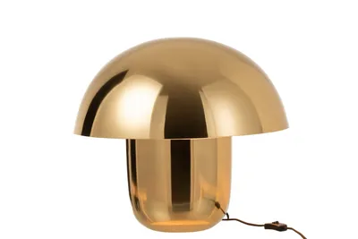 Produktbild von Zweifache Eleganz Pilz-Lampe in Glänzendem Gold - In Zwei Größen Erhältlich – Höhe 45cm